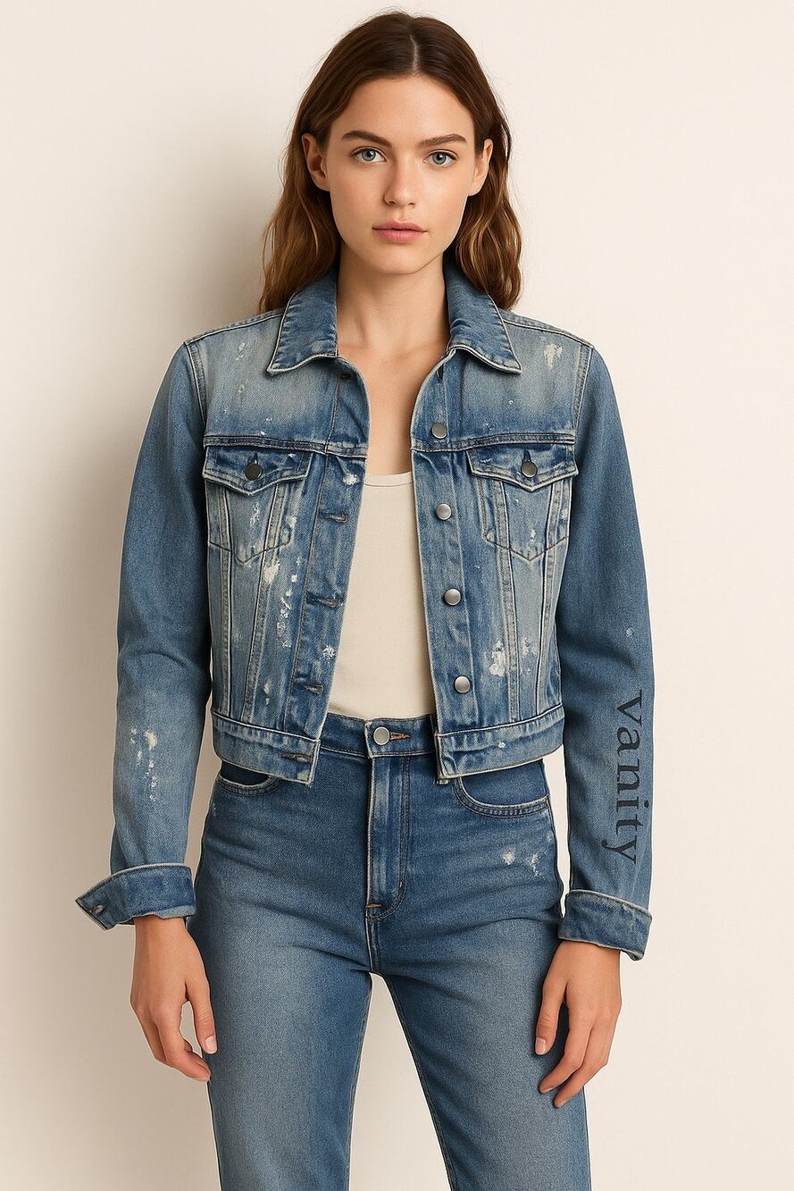 Vintage Y2K Paper Denim & Cloth Jean Jacket Distressed Denim Vanity Small